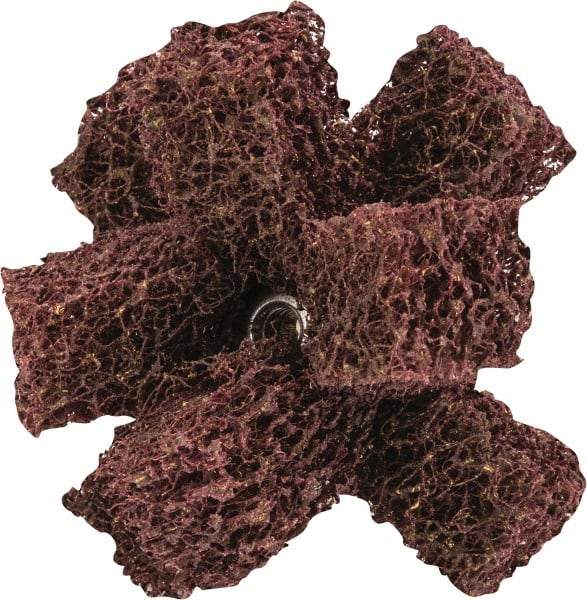 Merit Abrasives - 2" Diam Medium Density Cross Buff - 2 Plys, 8-32 Thread, Medium Grade, 12,000 Max RPM - Makers Industrial Supply