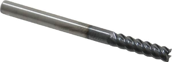 SGS - 1/8", 5 Flute, Single End, Solid Carbide, 0.01" Corner Radius End Mill - 1-1/2" OAL, 45° Helix, Right Hand Flute, 1/2" LOC, Right Hand Cut - Makers Industrial Supply