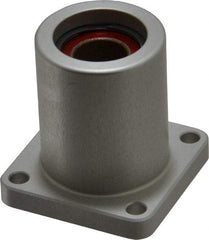 Pacific Bearing - 1/2" ID, 1.687" OAL x 1.63" OAH 4-Bolt Flange Mounted Bearing - 975 Lb Static Cap, 1-1/4" Btw Mnt Hole Ctrs, Aluminum - Makers Industrial Supply