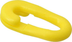 PRO-SAFE - 1-1/2" Wide Barrier Connecting Link - Celcon, Yellow, Use with Plastic Chain - Makers Industrial Supply