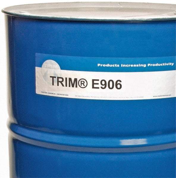 Master Fluid Solutions - Trim E906, 54 Gal Drum Emulsion Fluid - Water Soluble, For Cutting, Drilling, Tapping, Reaming - Makers Industrial Supply