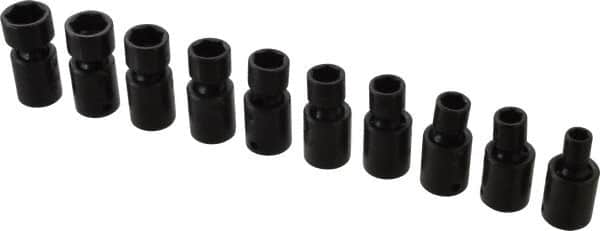 Proto - 10 Piece 3/8" Drive Standard Impact Socket Set - 6 Points, 8 to 17mm, Metric Measurement Standard - Makers Industrial Supply