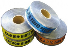 NMC - Caution: Buried Reclaimed Water Line Below, Detectable Underground Tape - 1,000 Ft. Long x 6 Inch Wide Roll, Polyethylene on Aluminum, 5 mil Thick, Purple - Makers Industrial Supply