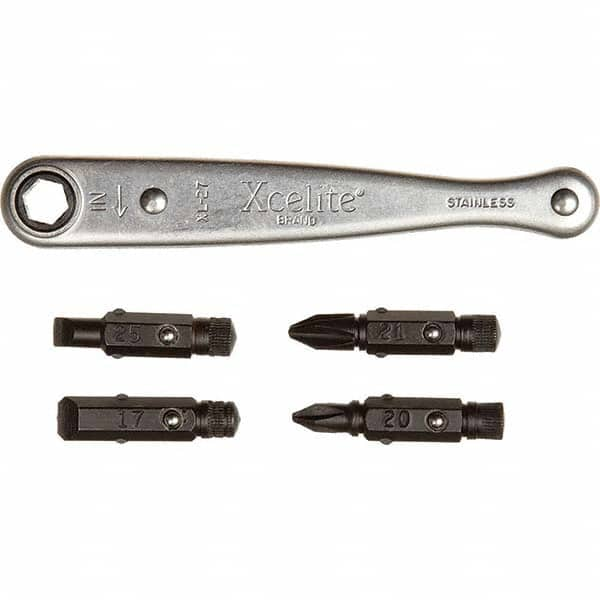 Xcelite - Screwdriver Bit Sets Type: Offset Ratcheting Screwdriver Kit Drive Size: 1/2 (Inch) - Makers Industrial Supply