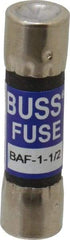 Cooper Bussmann - 250 VAC, 1.5 Amp, Fast-Acting General Purpose Fuse - Fuse Holder Mount, 1-1/2" OAL, 10 at 125 V kA Rating, 13/32" Diam - Makers Industrial Supply