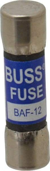 Cooper Bussmann - 250 VAC, 12 Amp, Fast-Acting General Purpose Fuse - Fuse Holder Mount, 1-1/2" OAL, 10 at 125 V kA Rating, 13/32" Diam - Makers Industrial Supply