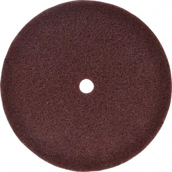 3M - 6" Fine Grade Aluminum Oxide Deburring Disc - 1/2" Center Hole, Arbor Connection, Maroon, 4,000 Max RPM - Makers Industrial Supply