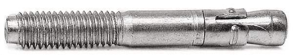 Wej-It - 3/8" Diam, 3-3/4" OAL, Grade 1018, Wedge Expansion Concrete Anchor - Steel, Galvanized, 1-3/4" Min Embedment, 2-1/2" Thread Length, Hex Nut Head, Hex Drive, 3/8" Drill - Makers Industrial Supply