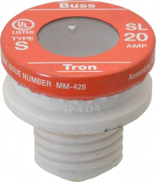 Cooper Bussmann - 125 VAC, 20 Amp, Time Delay Plug Fuse - 10 (RMS Symmetrical) kA Rating - Makers Industrial Supply