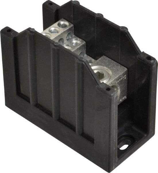 Cooper Bussmann - 1 Pole, 310 Amp, 350 kcmil-6 AWG (Cu/Al) Primary, 4-12 AWG (Al), 4-14 AWG (Cu) Secondary, Thermoplastic Power Distribution Block - 600 VAC/VDC, 1 Primary Connection, 1.96 Inch Long x 3.32 Inch Deep x 4 Inch High - Makers Industrial Supply