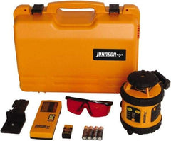 Johnson Level & Tool - 800' (Exterior) Measuring Range, 1/8" at 50' Accuracy, Self-Leveling Rotary Laser - ±3° Self Leveling Range, 200, 400 & 600 RPM, 2 Beams, AA Battery Included - Makers Industrial Supply