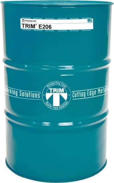 Master Fluid Solutions - TRIM E206, 54 Gal Drum Cutting & Grinding Fluid - Water Soluble, For Gear Hobbing, Heavy-Duty Broaching, High Speed Turning - Makers Industrial Supply