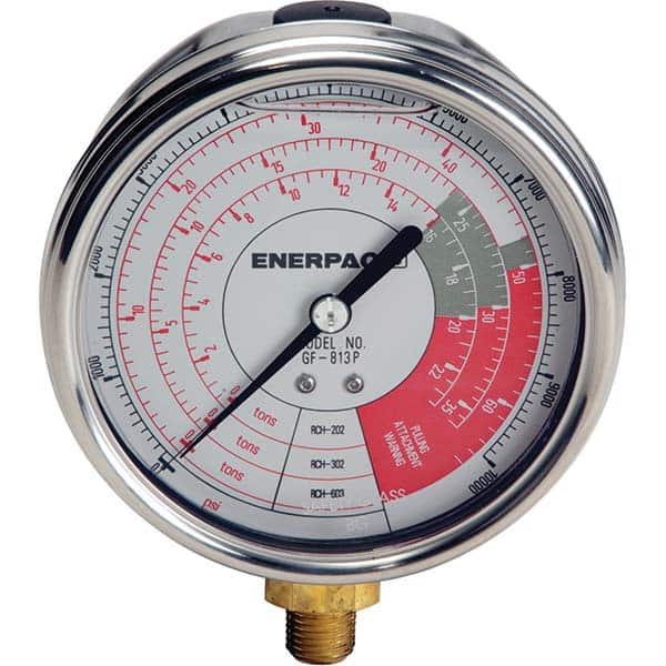 Enerpac - Hydraulic Pressure Gages & Adapters Type: Glycerine Filled Pressure Rating: 10000 - Makers Industrial Supply