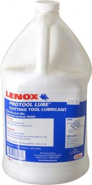 Lenox - Protool Lube, 1 Gal Bottle Sawing Fluid - Synthetic, For Cutting, Drilling, Milling, Reaming, Tapping - Makers Industrial Supply