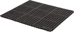 Wearwell - 3' Long x 3' Wide x 5/8" Thick, Anti-Fatigue Modular Matting Tiles - Black, For Dry & Wet Areas, Series 576 - Makers Industrial Supply