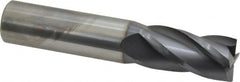 SGS - 3/4", 1-1/2" LOC, 3/4" Shank Diam, 4" OAL, 4 Flute, Solid Carbide Square End Mill - Single End, AlTiN Finish, Spiral Flute, 30° Helix, Centercutting, Right Hand Cut, Right Hand Flute, Series 1 - Makers Industrial Supply