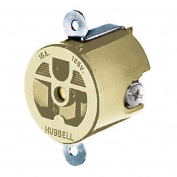 Hubbell Wiring Device-Kellems - 125V 15A NEMA 5-15R Industrial Grade Ivory Straight Blade Single Receptacle - Makers Industrial Supply