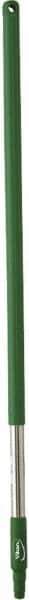 Vikan - 39-1/2 x 1-1/4" Stainless Steel Squeegee Handle - European Threaded Connection, Green - Makers Industrial Supply