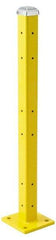 Steel King - Triple 42 Inch High Corner and Center Steel Guard Rail Mount Post - Yellow, For Use with Steel King Railing - Makers Industrial Supply