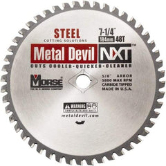 M.K. MORSE - 7-1/4" Diam, 5/8" Arbor Hole Diam, 48 Tooth Wet & Dry Cut Saw Blade - Steel, Diamond Arbor - Makers Industrial Supply