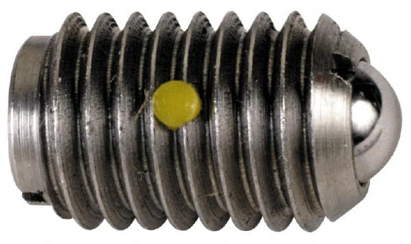 TE-CO - 8-32, 0.093" Ball Diam, 11/32" Body Length, 0.025" Max Ball Reach, Threaded Ball Plunger - Makers Industrial Supply