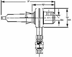 Collis Tool - 2MT Outside Taper, 3/4" Hole Diam, Coolant Adapter - 3.31" Projection, 6-1/4" OAL, Through Coolant - Exact Industrial Supply