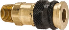 Parker - 1/2-14 Male NPTF Industrial Pneumatic Hose Coupler - Brass, 1/2" Body Diam - Makers Industrial Supply