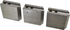 H & R Manufacturing - 1.5mm x 60° Serrated Attachment, Square Soft Lathe Chuck Jaw - 3 Jaws, Steel, 0.787" Btw Mount Hole Ctrs, 3-1/8" Long x 1-1/4" Wide x 3" High, 0.472" Groove, 10mm Fastener - Makers Industrial Supply