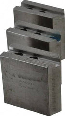 H & R Manufacturing - 1.5mm x 60° Serrated Attachment, Square Soft Lathe Chuck Jaw - 3 Jaws, Steel, 1" Btw Mount Hole Ctrs, 3-1/2" Long x 1-1/2" Wide x 3-1/2" High, 0.551" Groove, 12mm Fastener - Makers Industrial Supply