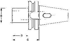 Kennametal - BT30 Outside Taper, 2MT Inside Taper, BT to Morse Taper Adapter - 2.36" Projection, 1.26mm Nose Diam - Exact Industrial Supply