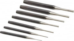 Proto - 7 Piece, 1/16 to 1/4", Pin Punch Set - Round Shank, Comes in Pouch - Makers Industrial Supply