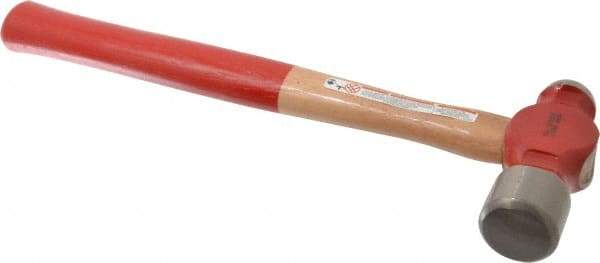 Proto - 2-1/2 Lb Head Ball Pein Hammer - Wood Handle with Red Laquer Grip, 16-3/8" OAL - Makers Industrial Supply