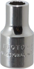 Proto - 1/4" Drive, Standard Hand Socket - 12 Points, 7/8" OAL, Chrome Finish - Makers Industrial Supply