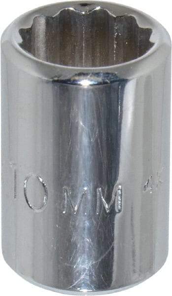 Proto - 1/4" Drive, Standard Hand Socket - 12 Points, 7/8" OAL, Chrome Finish - Makers Industrial Supply