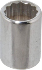 Proto - 1/4" Drive, Standard Hand Socket - 12 Points, 7/8" OAL, Chrome Finish - Makers Industrial Supply