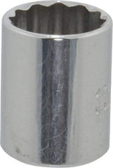 Proto - 1/4" Drive, Standard Hand Socket - 12 Points, 7/8" OAL, Chrome Vanadium, Chrome Finish - Makers Industrial Supply