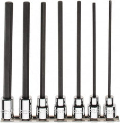 Proto - 7 Piece 3/8" Drive Inch Hex Bit Socket Set - 1/8 to 3/8" Hex - Makers Industrial Supply