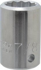 Proto - 7/8", 3/4" Drive, Standard Hand Socket - 12 Points, 2" OAL, Chrome Finish - Makers Industrial Supply