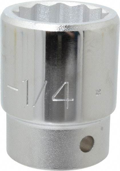 Proto - 1-1/4", 3/4" Drive, Standard Hand Socket - 12 Points, 2-15/64" OAL, Chrome Finish - Makers Industrial Supply