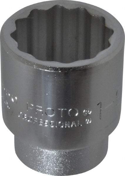 Proto - 1-9/16", 3/4" Drive, Standard Hand Socket - 12 Points, 2-5/8" OAL, Chrome Finish - Makers Industrial Supply