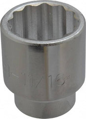 Proto - 1-11/16", 3/4" Drive, Standard Hand Socket - 12 Points, 2-3/4" OAL, Chrome Finish - Makers Industrial Supply