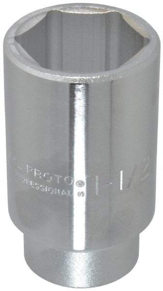 Proto - 1-1/2", 3/4" Drive, Deep Hand Socket - 6 Points, 3-1/2" OAL - Makers Industrial Supply