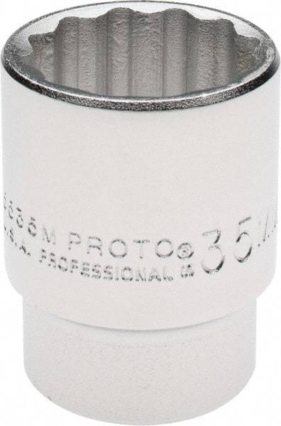 Proto - 3/4" Drive, Standard Hand Socket - 12 Points, 2-1/4" OAL, Chrome Finish - Makers Industrial Supply