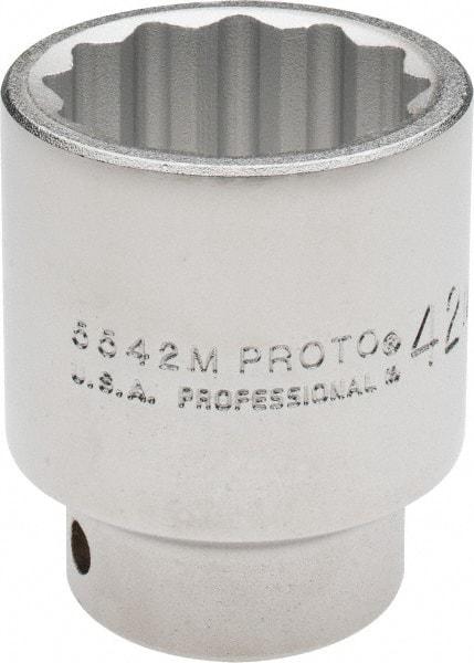 Proto - 3/4" Drive, Standard Hand Socket - 12 Points, 2-11/16" OAL, Chrome Finish - Makers Industrial Supply