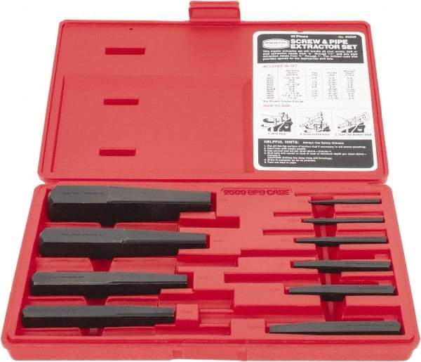 Proto - 10 Piece Screw Extractor Set - Screw Range 3/16 to 2" - Makers Industrial Supply