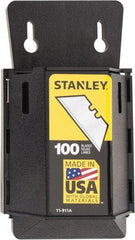 Stanley - 100 Piece Carbon Steel Utility Knife Blade - 2" OAL, 0.017" Blade Thickness - Makers Industrial Supply