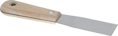 Stanley - 1-1/4" Wide Steel Putty Knife - Flexible, Hardwood Handle, 7-1/2" OAL - Makers Industrial Supply