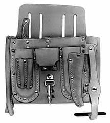 Proto - 6 Pocket Electrician's Holster - Leather, Natural, 10-1/2" Wide x 10" High - Makers Industrial Supply