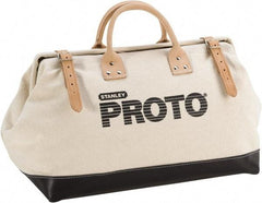 Proto - White Canvas/Vinyl Tool Bag - 20" Wide x 10-1/4" Deep x 2" High - Makers Industrial Supply