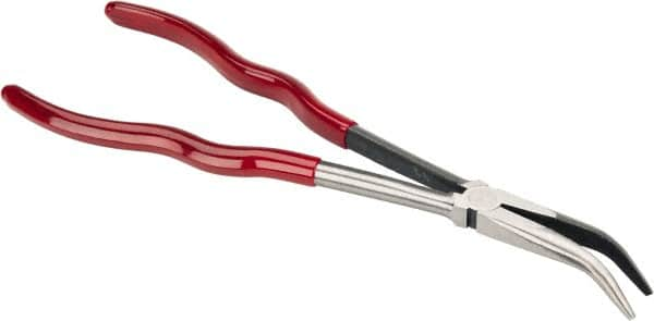 Proto - 11-3/8" OAL, 2-9/16" Jaw Length x 23/32" Jaw Width, Long Nose Bent Nose Pliers - Smooth Jaw, Plastisol Handles - Makers Industrial Supply